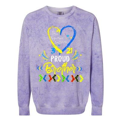 Proud Down Syndrome Brother Awareness Colorblast Crewneck Sweatshirt