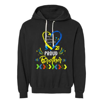 Proud Down Syndrome Brother Awareness Garment-Dyed Fleece Hoodie