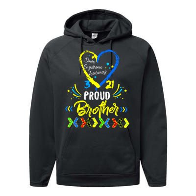 Proud Down Syndrome Brother Awareness Performance Fleece Hoodie