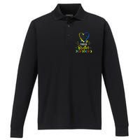 Proud Down Syndrome Brother Awareness Performance Long Sleeve Polo