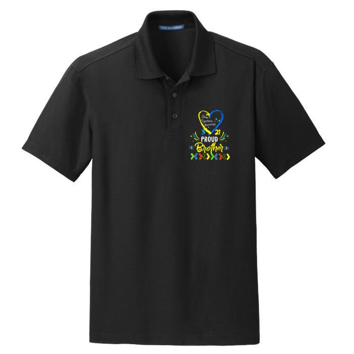 Proud Down Syndrome Brother Awareness Dry Zone Grid Polo