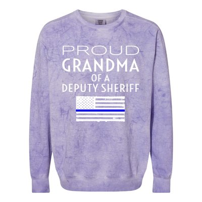 Proud Deputy Sheriff Grandma Grandmother Grandmom Granny Gift Colorblast Crewneck Sweatshirt