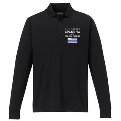 Proud Deputy Sheriff Grandma Grandmother Grandmom Granny Gift Performance Long Sleeve Polo