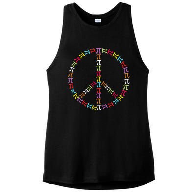 Pi Day Symbol Peace Sign funny Math Teacher Ladies PosiCharge Tri-Blend Wicking Tank