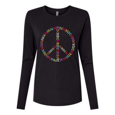 Pi Day Symbol Peace Sign funny Math Teacher Womens Cotton Relaxed Long Sleeve T-Shirt