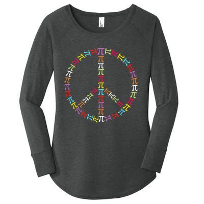 Pi Day Symbol Peace Sign funny Math Teacher Women's Perfect Tri Tunic Long Sleeve Shirt