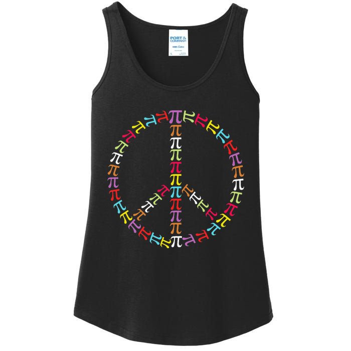 Pi Day Symbol Peace Sign funny Math Teacher Ladies Essential Tank