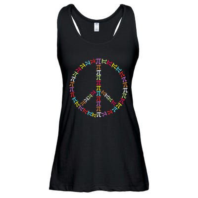 Pi Day Symbol Peace Sign funny Math Teacher Ladies Essential Flowy Tank