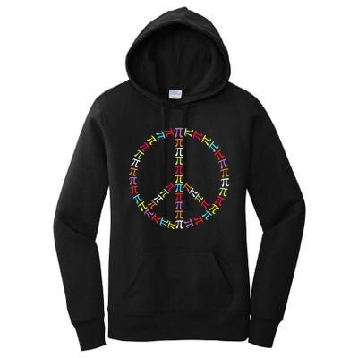 Pi Day Symbol Peace Sign funny Math Teacher Women's Pullover Hoodie