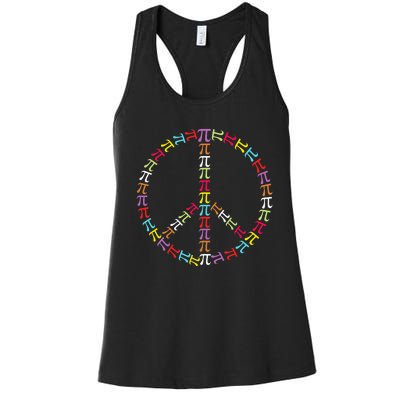 Pi Day Symbol Peace Sign funny Math Teacher Women's Racerback Tank