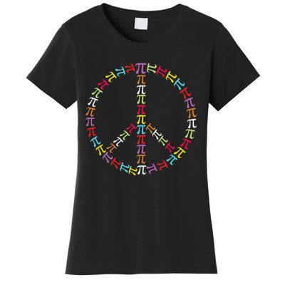 Pi Day Symbol Peace Sign funny Math Teacher Women's T-Shirt