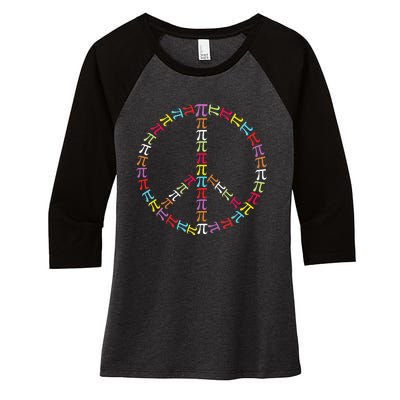 Pi Day Symbol Peace Sign funny Math Teacher Women's Tri-Blend 3/4-Sleeve Raglan Shirt