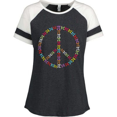 Pi Day Symbol Peace Sign funny Math Teacher Enza Ladies Jersey Colorblock Tee