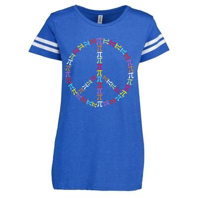 Pi Day Symbol Peace Sign funny Math Teacher Enza Ladies Jersey Football T-Shirt