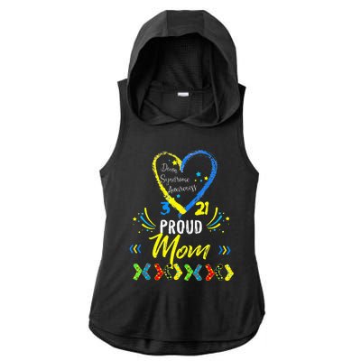 Proud Down Syndrome Mom Awareness Ladies PosiCharge Tri-Blend Wicking Draft Hoodie Tank