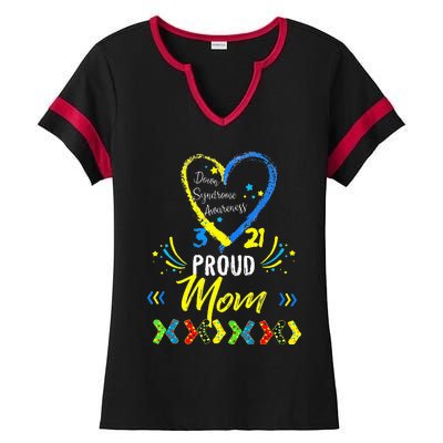 Proud Down Syndrome Mom Awareness Ladies Halftime Notch Neck Tee