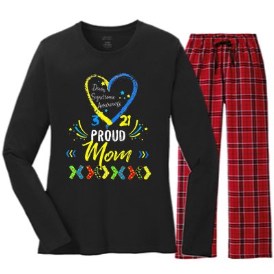 Proud Down Syndrome Mom Awareness Women's Long Sleeve Flannel Pajama Set 