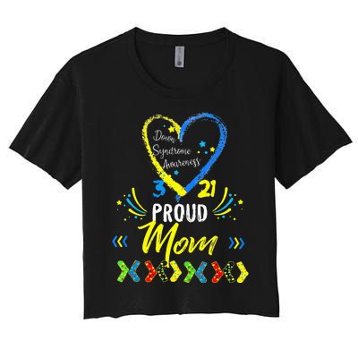 Proud Down Syndrome Mom Awareness Women's Crop Top Tee