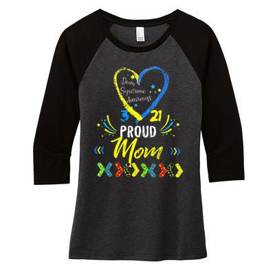 Proud Down Syndrome Mom Awareness Women's Tri-Blend 3/4-Sleeve Raglan Shirt