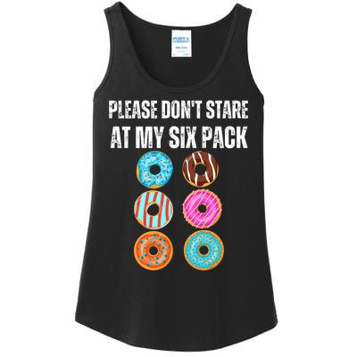 Please Dont Stare Donuts Abs Six Pack Workout Ladies Essential Tank