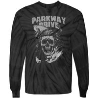 Parkway Drive Surfer Skull Black Tie-Dye Long Sleeve Shirt