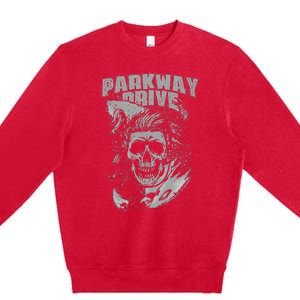 Parkway Drive Surfer Skull Black Premium Crewneck Sweatshirt