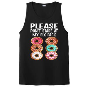 Please Dont Stare At My Six Pack Donuts Funny Workout Gym PosiCharge Competitor Tank