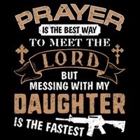 Proud Daddy Saying If You Mess With My Daughter Funny Dad Meaningful Gift Flat Bill Trucker Hat