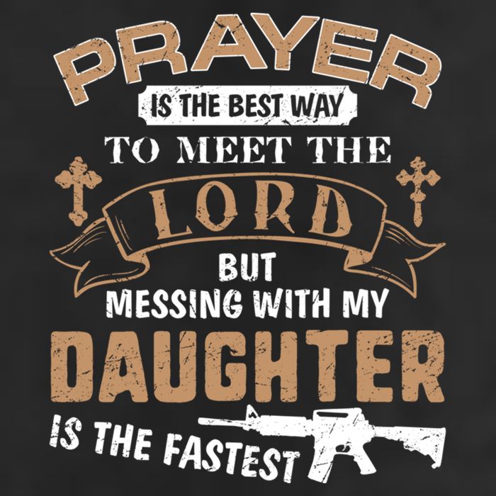 Proud Daddy Saying If You Mess With My Daughter Funny Dad Meaningful Gift Golf Towel