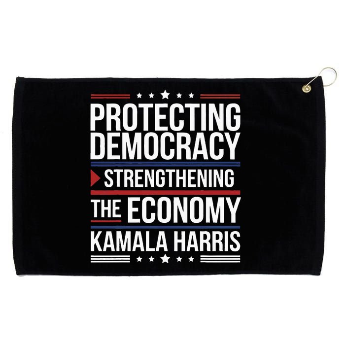 Protecting Democracy Strengthening The Economy Harris Grommeted Golf Towel