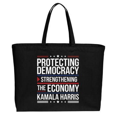 Protecting Democracy Strengthening The Economy Harris Cotton Canvas Jumbo Tote