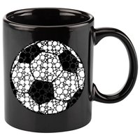Polka Dots Soccer Ball 11oz C Handle Ceramic Mug