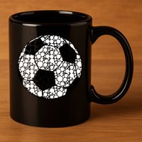Polka Dots Soccer Ball 11oz C Handle Ceramic Mug