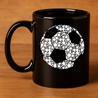 Polka Dots Soccer Ball 11oz C Handle Ceramic Mug