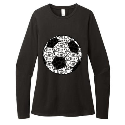 Polka Dots Soccer Ball Womens CVC Long Sleeve Shirt