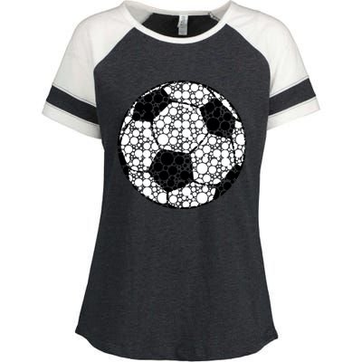 Polka Dots Soccer Ball Enza Ladies Jersey Colorblock Tee