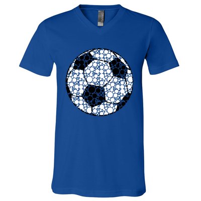 Polka Dots Soccer Ball V-Neck T-Shirt