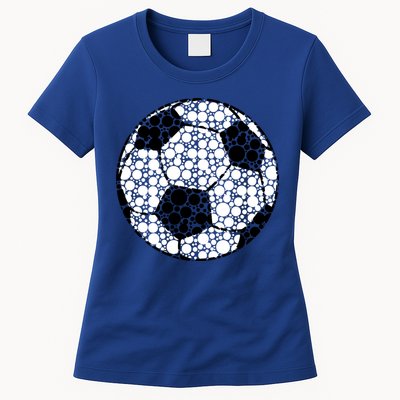 Polka Dots Soccer Ball Womens T-Shirt