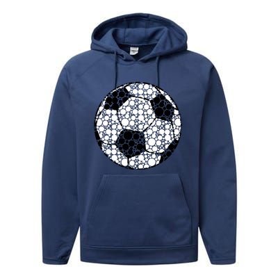 Polka Dots Soccer Ball Performance Fleece Hoodie