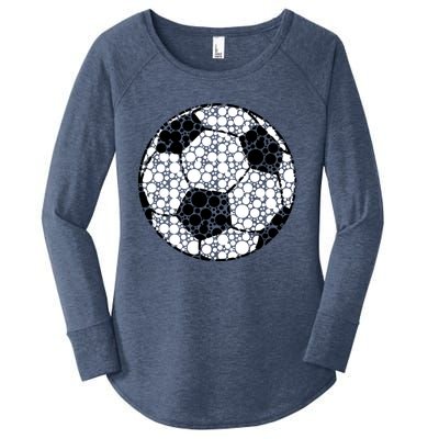 Polka Dots Soccer Ball Women's Perfect Tri Tunic Long Sleeve Shirt