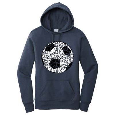 Polka Dots Soccer Ball Women's Pullover Hoodie