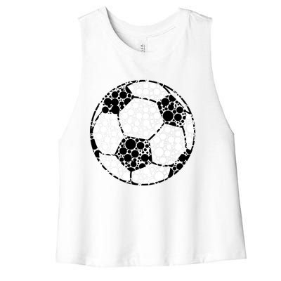 Polka Dots Soccer Ball Women's Racerback Cropped Tank