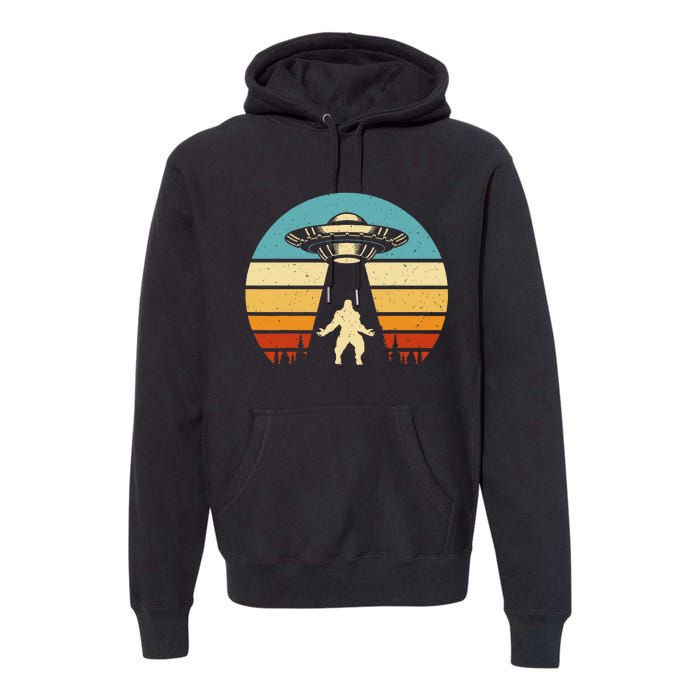 Paranormal Design Sasquatch Ufo Premium Hoodie