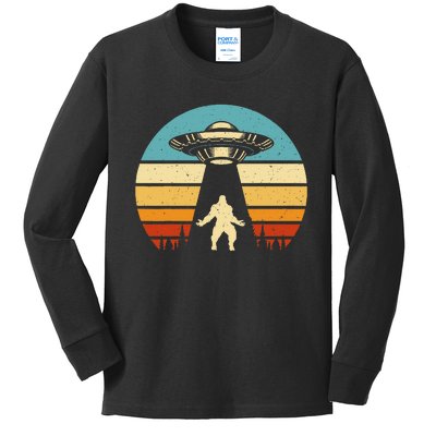 Paranormal Design Sasquatch Ufo Kids Long Sleeve Shirt