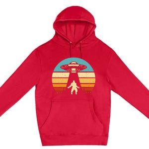 Paranormal Design Sasquatch Ufo Premium Pullover Hoodie