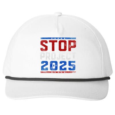 Pro Democracy Stop Project 2025 Election 2024 Snapback Five-Panel Rope Hat