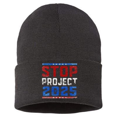 Pro Democracy Stop Project 2025 Election 2024 Sustainable Knit Beanie