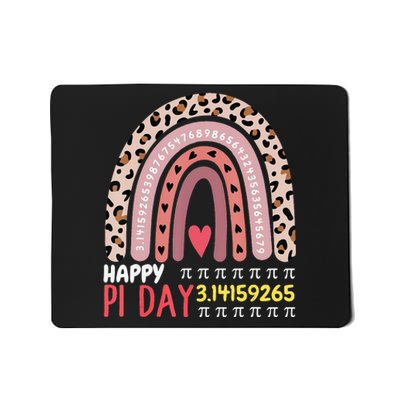 Pi Day Spiral Pi Math Teacher 3.14 Leopard Rainbow Mousepad