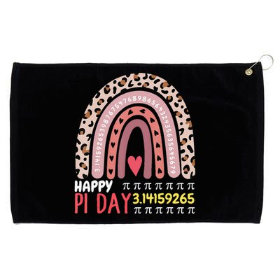 Pi Day Spiral Pi Math Teacher 3.14 Leopard Rainbow Grommeted Golf Towel