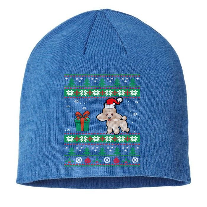 Poodle Dog Santa Hat Funny Dogs Lovers Christmas Xmas Gift Sustainable Beanie